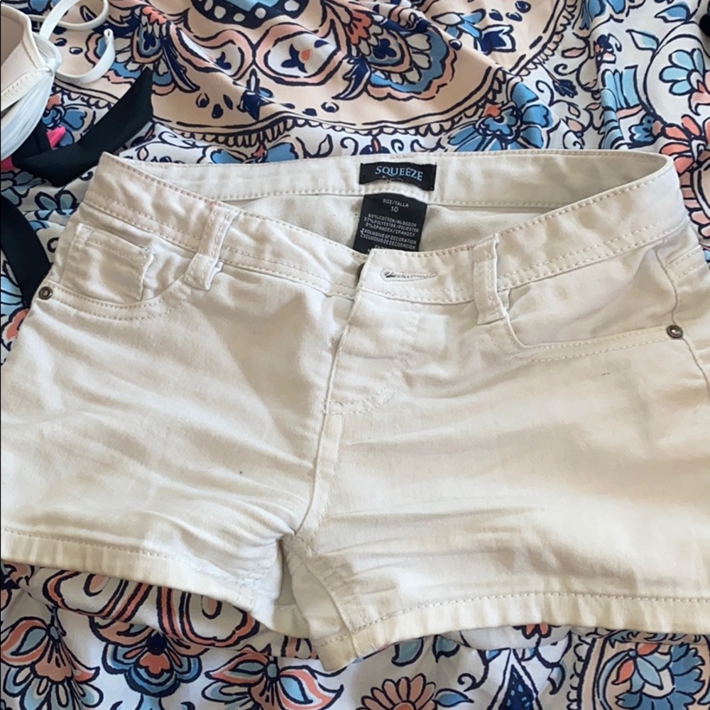 White Jean shorts